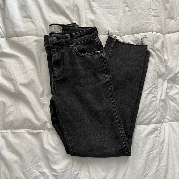 Free People Pants - We The Free Pacifica Straight-Leg Jeans Worn/Wash Black Size 25